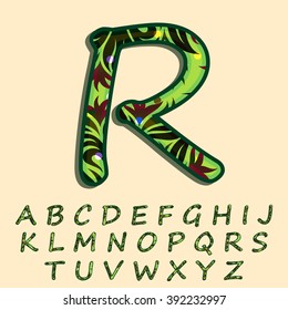 Green forest textured font created in vector/ EPS 10.
High quality and easy to edit, for your Graphic needs.