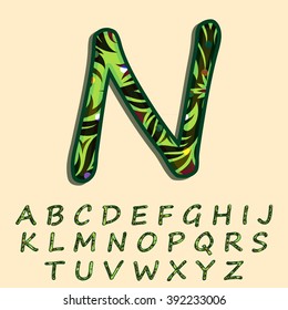 Green forest textured font created in vector/ EPS 10.
High quality and easy to edit, for your Graphic needs.