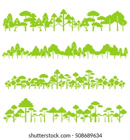 green forest tree landscape illustration collection
