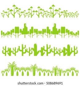 green forest tree landscape illustration collection