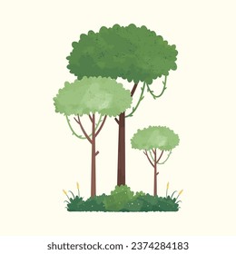 Green Forest Tree Vector Illustration