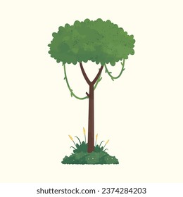 Green Forest Tree Vector Illustration