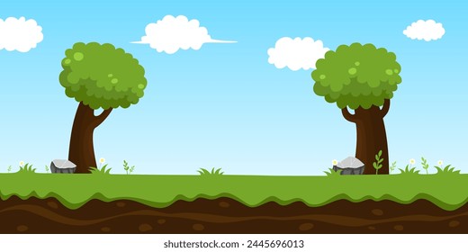 Green forest with trees for reducing carbon dioxide, eco friendly, renewable and sustainable resources, environmental care, protecting planet together, green solar energy, vector of illustration