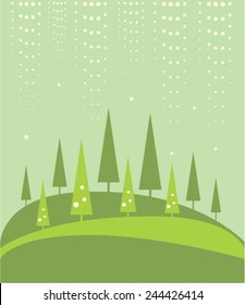 Green forest vector illustration