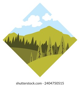 Green forest. Vector illustration of national treasure wooden. Illustration of renewable resource