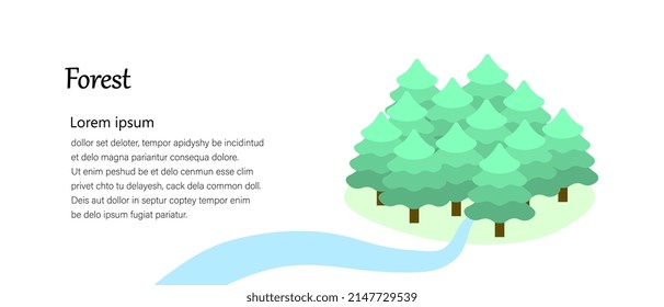 Green Forest. Website landing page, background template.