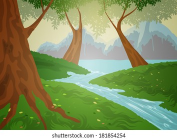 Green forest,Landscape nature background