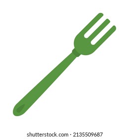 green fork icon on white background