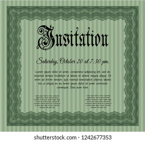 Green Formal invitation. Complex background. Superior design. Customizable, Easy to edit and change colors. 