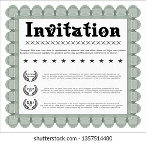 Green Formal invitation. Cordial design. Complex background. Customizable, Easy to edit and change colors. 