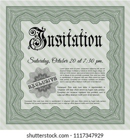 Green Formal invitation. Customizable, Easy to edit and change colors. With quality background. Beauty design. 