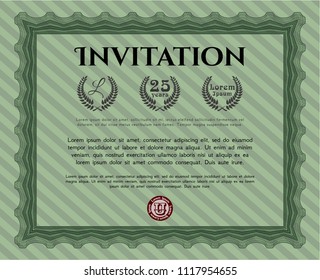 Green Formal invitation. Customizable, Easy to edit and change colors. Printer friendly. Sophisticated design. 