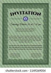 Green Formal invitation. Customizable, Easy to edit and change colors. With quality background. Excellent design. 
