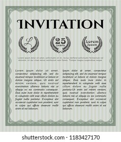 Green Formal invitation. Customizable, Easy to edit and change colors. With guilloche pattern and background. Lovely design. 