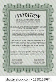 Green Formal invitation. Customizable, Easy to edit and change colors. Complex background. Modern design. 