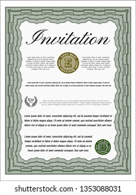 Green Formal invitation. Customizable, Easy to edit and change colors. With linear background. Excellent design. 