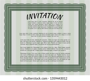Green Formal invitation. Customizable, Easy to edit and change colors. With complex linear background. Nice design. 