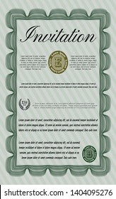 Green Formal invitation. Customizable, Easy to edit and change colors. With background. Superior design. 