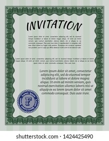 Green Formal invitation. Customizable, Easy to edit and change colors. With quality background. Perfect design. 