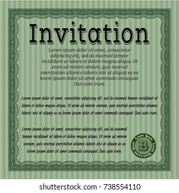 Green Formal invitation. Customizable, Easy to edit and change colors. With background. Superior design. 