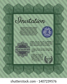Green Formal invitation. Elegant design. Customizable, Easy to edit and change colors. Printer friendly. 
