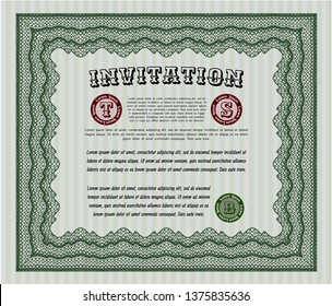 Green Formal invitation. Perfect design. Detailed. With quality background. 