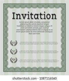  Green Formal invitation. With quality background. Vector illustration. Beauty design. 