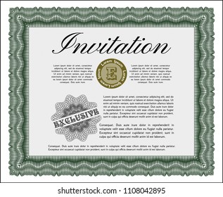 Green Formal invitation. With quality background. Modern design. Customizable, Easy to edit and change colors. 