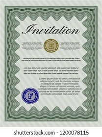 Green Formal invitation. With quality background. Customizable, Easy to edit and change colors. Superior design. 