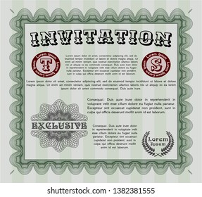Green Formal invitation. With quality background. Customizable, Easy to edit and change colors. Sophisticated design. 