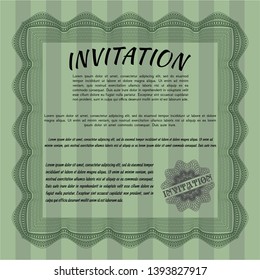 Green Formal invitation. With quality background. Money Pattern design. Customizable, Easy to edit and change colors. 