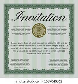 Green Formal invitation. With quality background. Detailed. Excellent design. 