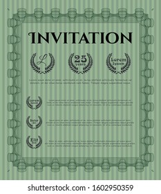 Green Formal invitation. With quality background. Cordial design. Customizable, Easy to edit and change colors. 