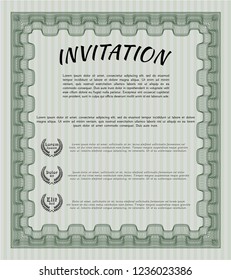 Green Formal invitation. Superior design. With quality background. Vector illustration. 