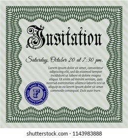Green Formal invitation template. Complex background. Customizable, Easy to edit and change colors. Nice design. 