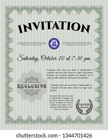Green Formal invitation template. Complex background. Customizable, Easy to edit and change colors. Nice design. 