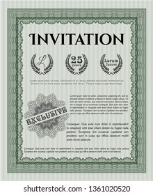 Green Formal invitation template. Complex background. Customizable, Easy to edit and change colors. Elegant design. 