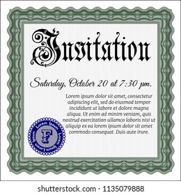 Green Formal invitation template. Customizable, Easy to edit and change colors. With quality background. Modern design. 