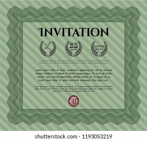 Green Formal invitation template. Customizable, Easy to edit and change colors. With quality background. Nice design. 
