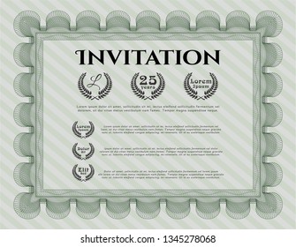 Green Formal invitation template. Customizable, Easy to edit and change colors. With quality background. Superior design. 