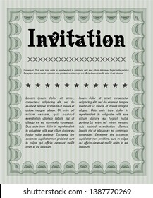 Green Formal invitation template. Customizable, Easy to edit and change colors. Complex background. Nice design. 