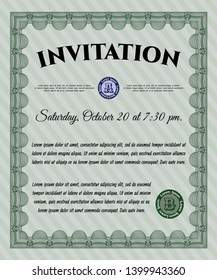 Green Formal invitation template. Customizable, Easy to edit and change colors. With quality background. Modern design. 