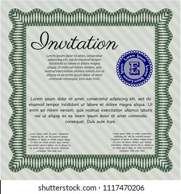 Green Formal invitation template. Nice design. With linear background. Customizable, Easy to edit and change colors. 