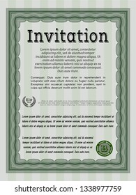 Green Formal invitation template. Nice design. With linear background. Customizable, Easy to edit and change colors. 
