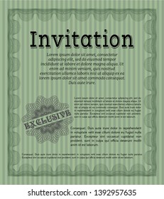 Green Formal invitation template. With quality background. Customizable, Easy to edit and change colors. Money style design. 