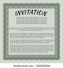 Green Formal invitation template. Superior design. Detailed. With quality background. 