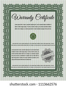  Green Formal WGreen Retro Warranty template. With complex background. Detailed. Nice design. arranty Certificate template. Sophisticated design. With quality background. Customizable, Easy to edit an