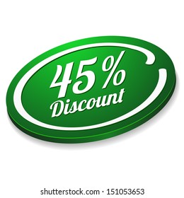 Green forty-five percent discount button
