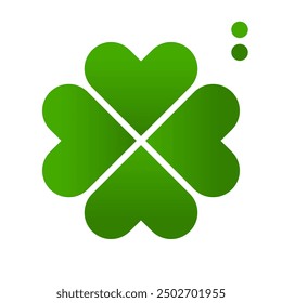 Green four clover leaf icon vector design