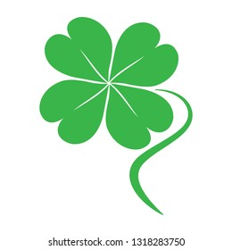 Green Four leaf clover icon for St. Patrick's Day 